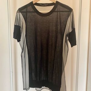 All Saints Sheer Short Sleeve Top Size 6